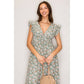 Tabitha V-Neck Flare Printed Woven Midi Dress