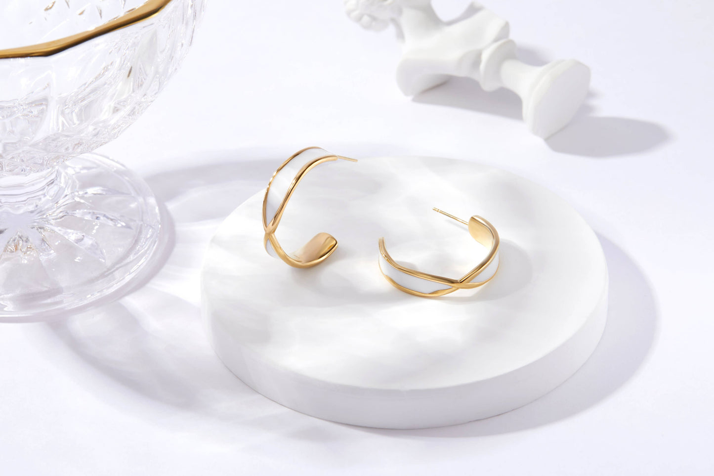 Chunky Hoop  Huggie Earrings
