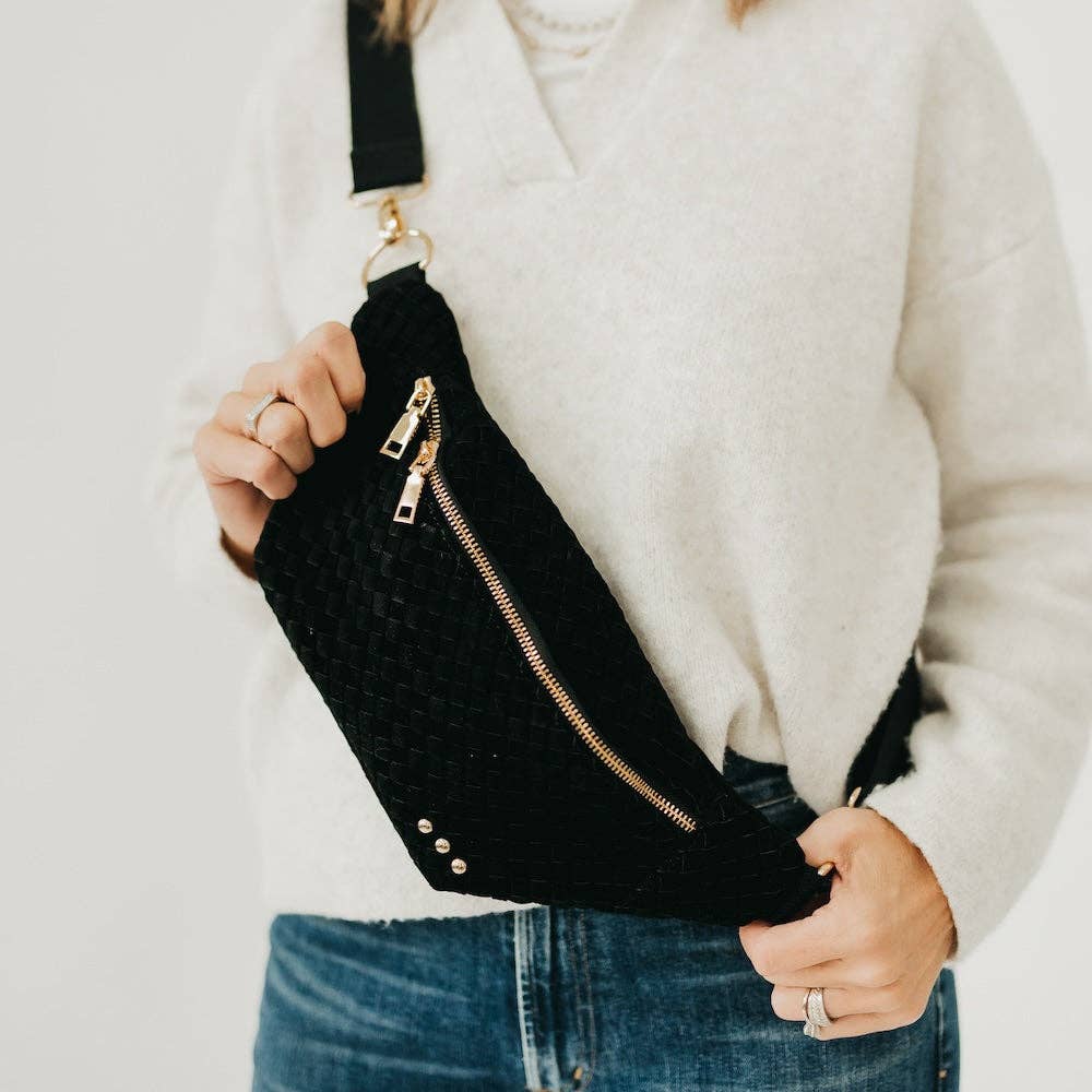 Susie Suede Bum Bag: Black