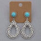WESTERN TURQUOISE BEAD TEARDROP DANGLE EARRING