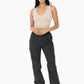 Seamless Ribbed V-Neck Crop Top: White / S:M:L