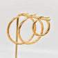 18K Gold Plated Stainless Steel Cable Hoop Earrings - Medium
