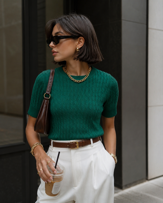 Everyday Knit Blouse: Green