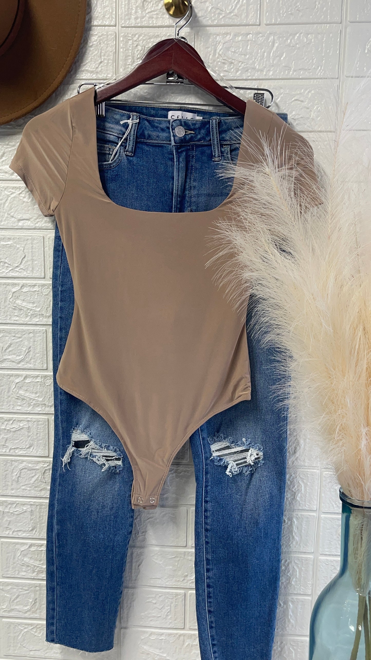 Basic Square Neck Thong BodySuit (final sale)