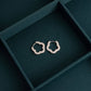 18K Gold PVD Stainless Steel Flower Huggie Earrings:Silver/Gold