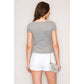 Double Layered Square Neck Short Sleeve Top