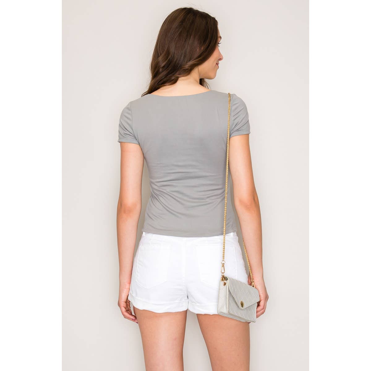 Double Layered Square Neck Short Sleeve Top