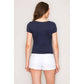 Double Layered Square Neck Short Sleeve Top