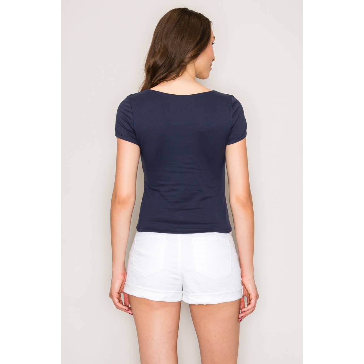 Double Layered Square Neck Short Sleeve Top