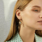 Organic Hammered Gold Mother of Pearl Drop Earrings