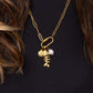 18K Gold PVD Paperclip Carabiner Necklace: Stainless / Gold 18+2"