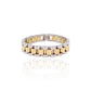 18k Gold Filled Two-Tone Strap Link Bracelet: 16 cm (Women)