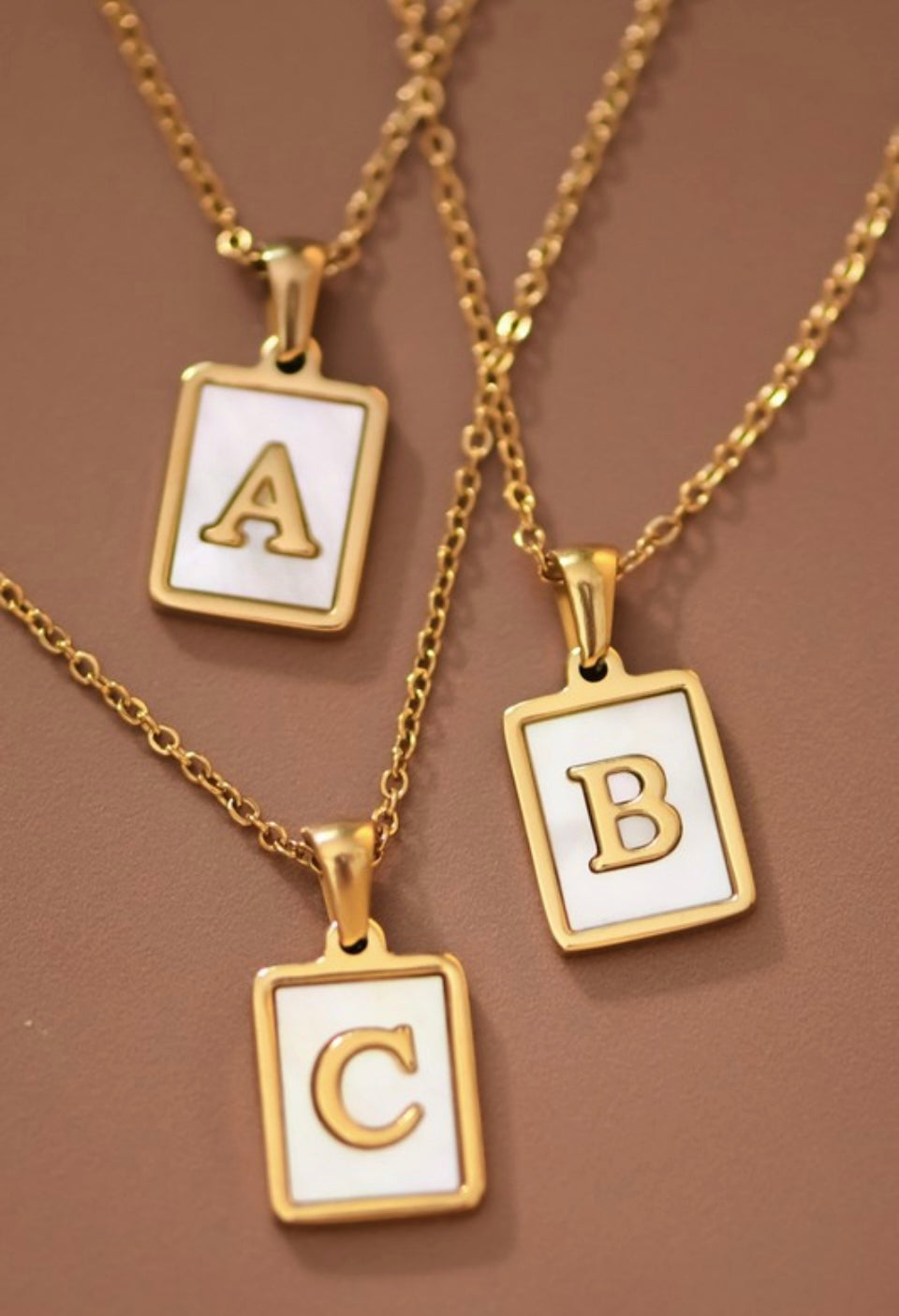 Mother of Pearl Initial Necklace