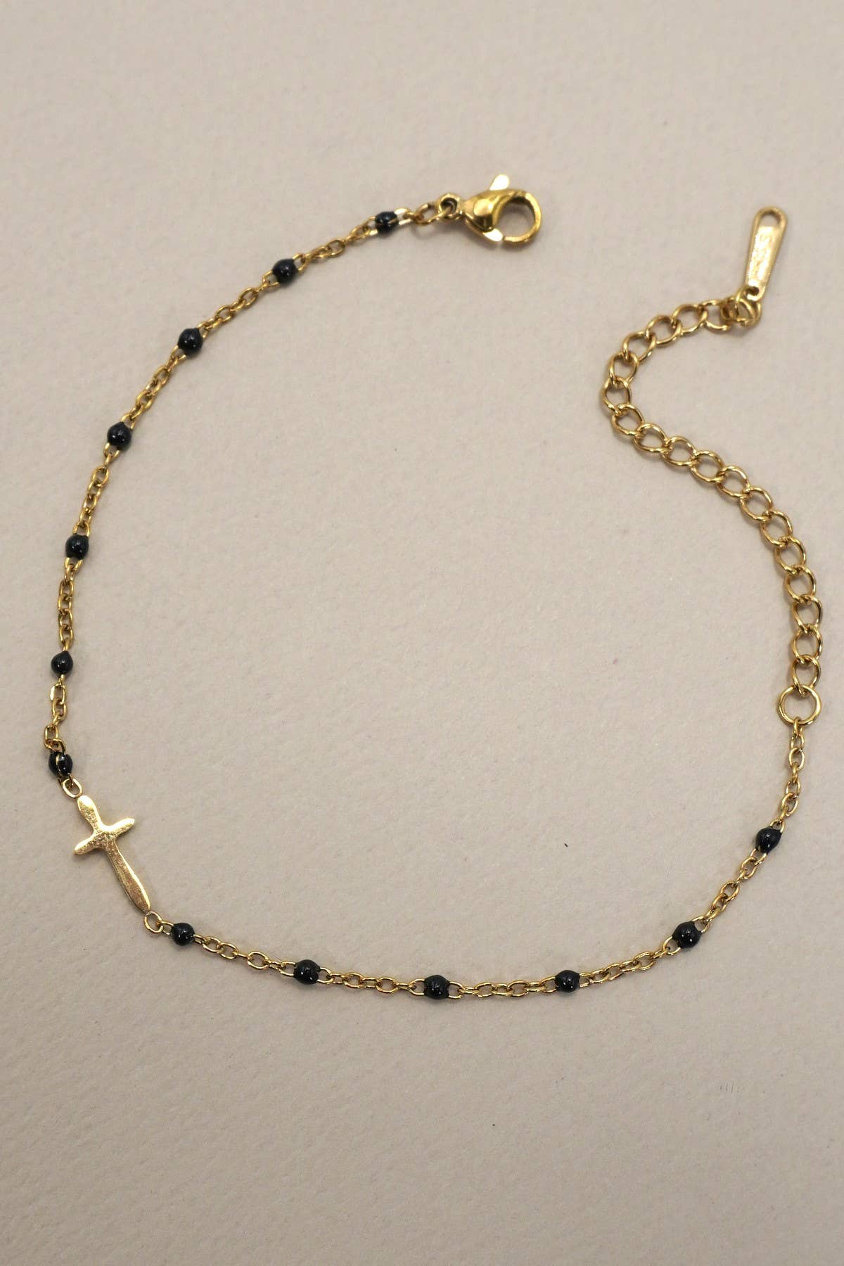 18K STAINLESS STEEL TARNISH FREE CROSS BRACELET