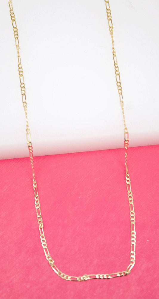 Anastasia 18K Gold Filled 2mm Flat Delicate Figaro Chain: 20 Inches / Gold