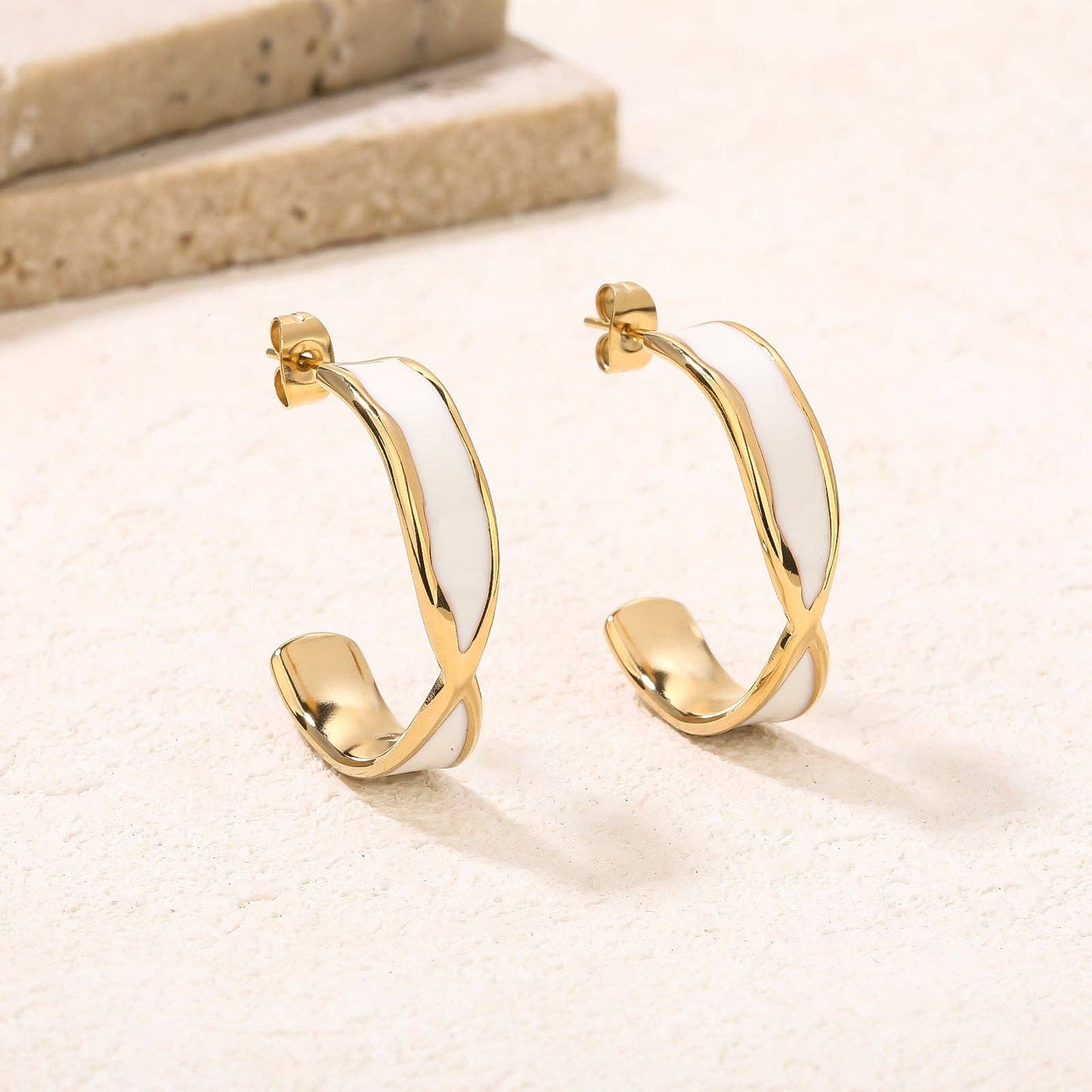Chunky Hoop  Huggie Earrings