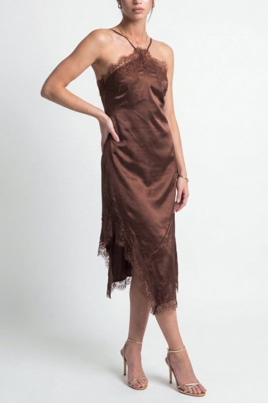 Satin Midi Slip Dress