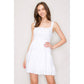 Tie Neck Sleeveless A-Line Ruffle Hem Mini Dress
