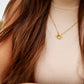 Western Stainless Steel / PVD Gold Horseshoe Charm Necklace: Gold