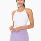 Seamless Ribbed T-Strap Tank Top: White (final sale)