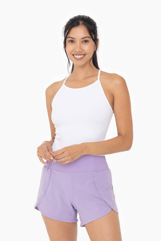 Seamless Ribbed T-Strap Tank Top: White (final sale)