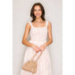 Seraphina Tiered Printed Woven Lined Midi Dress Ivory/Pink