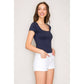 Double Layered Square Neck Short Sleeve Top