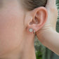 18K Gold PVD Stainless Steel Pave Stone Round Stud Earrings: Stainless