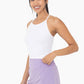Seamless Ribbed T-Strap Tank Top: White (final sale)