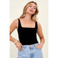 Double Layer Sleeveless Squre Neck Soft Tank Top