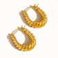 Jordyn 18K Gold Non-Tarnish Croissant Hoop Earring: Yellow Gold