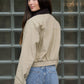 CONTRAST CORDUROY COLLAR ZIPUP JACKET