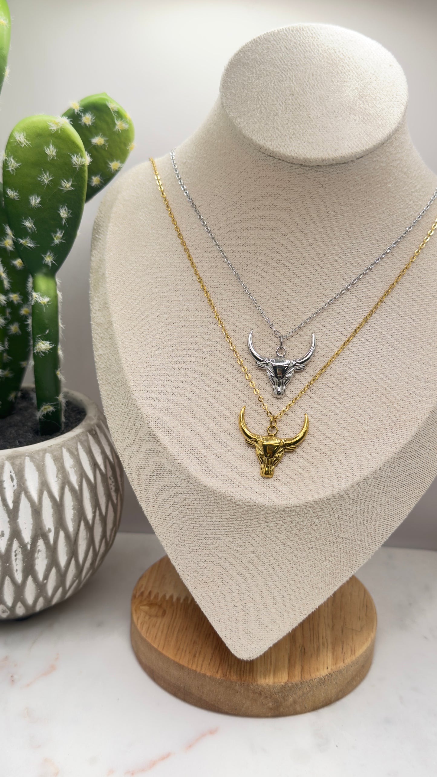 18K Gold PVD Stainless Steel Bull Gold or Silver