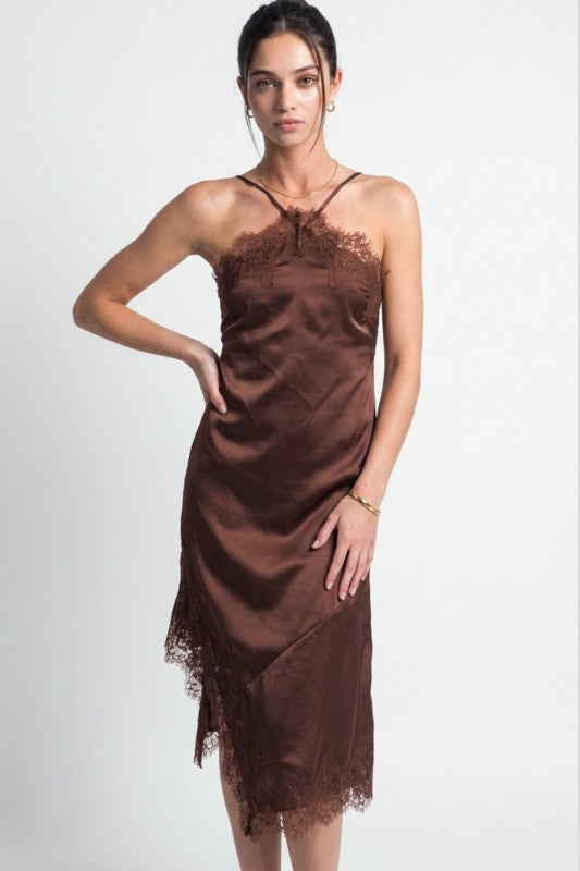 Satin Midi Slip Dress