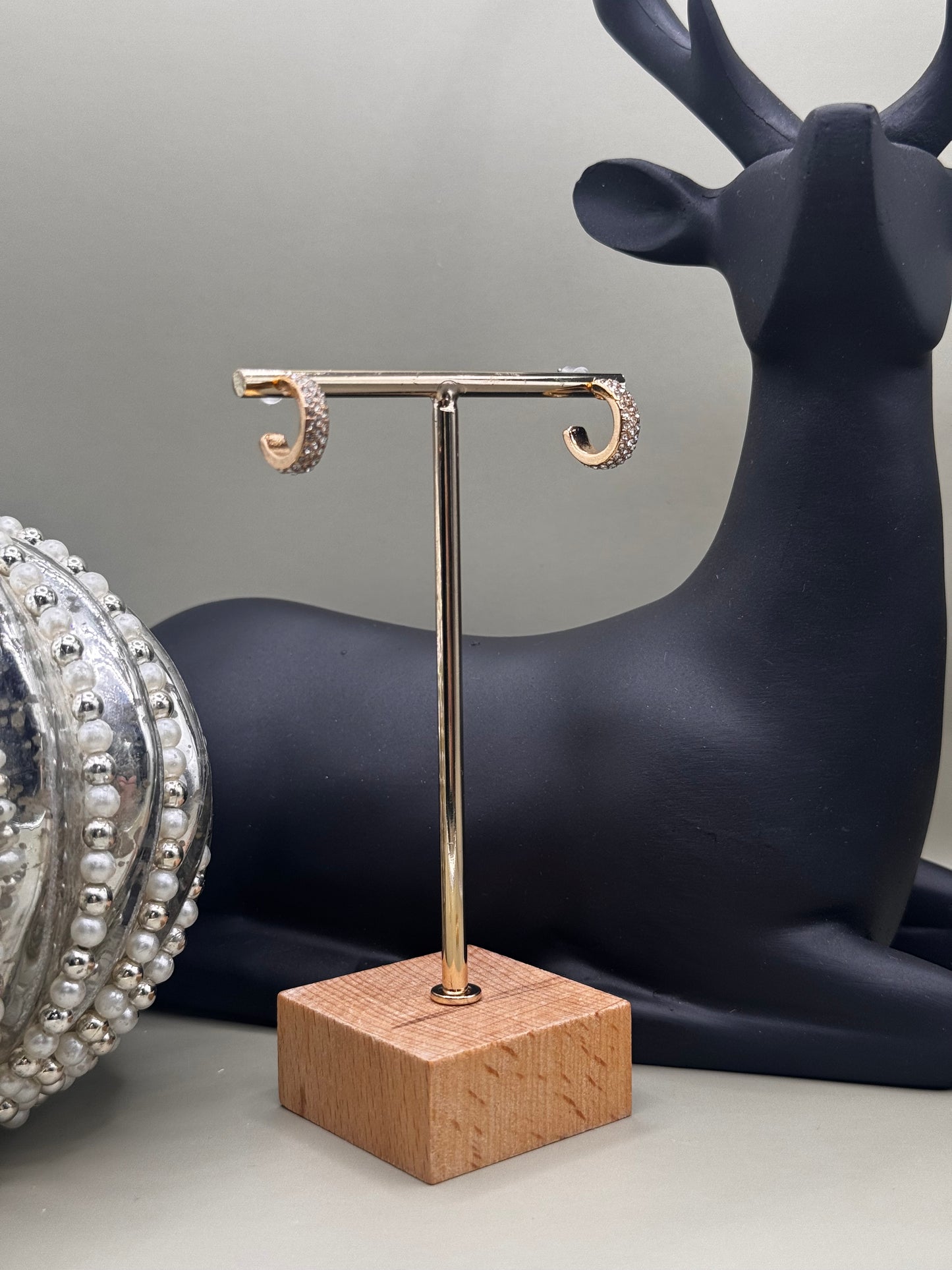 Crystal Huggie Hoops