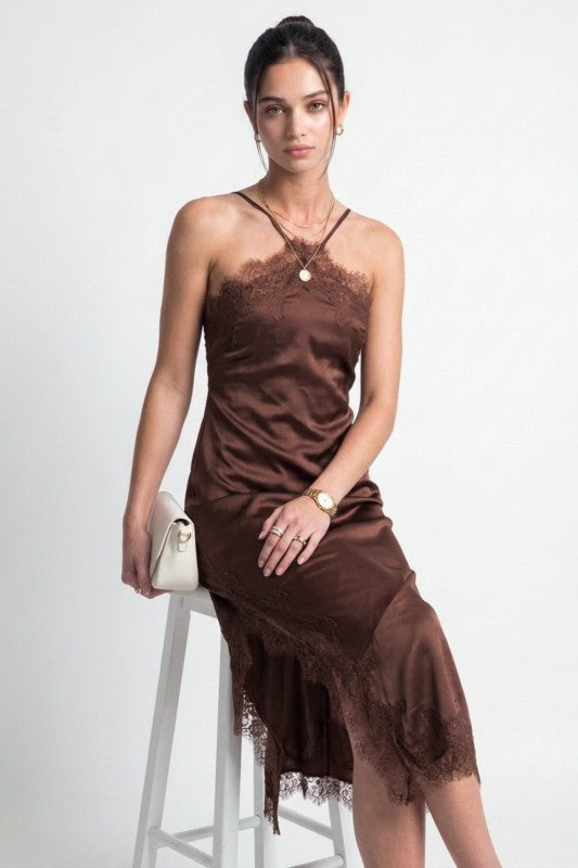 Satin Midi Slip Dress