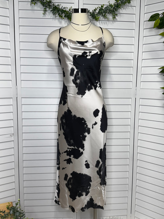 Cow Print Slip Dress