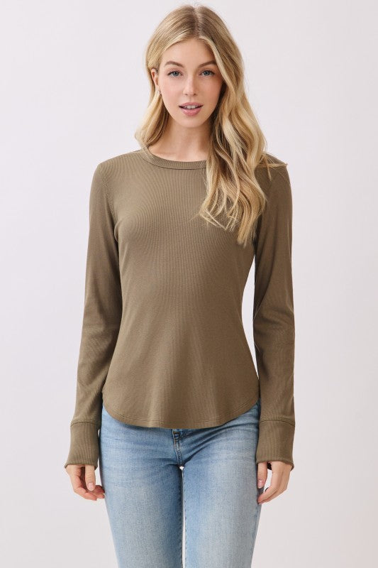 Ribbed Crew Neck