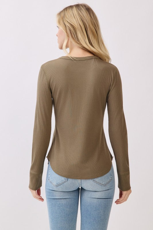 Ribbed Crew Neck