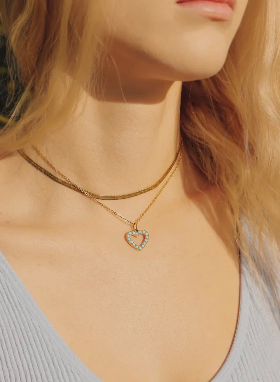 18K Gold PVD Western Heart Gold
