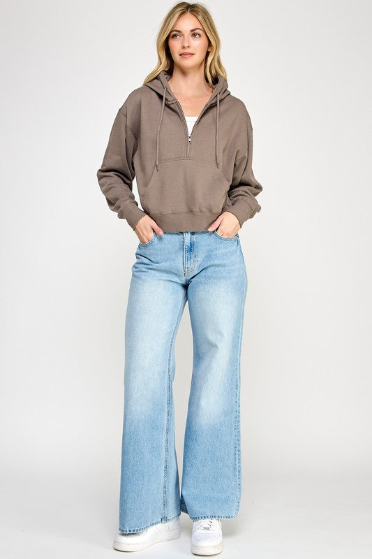 Fleece Half Zip Hoodie
