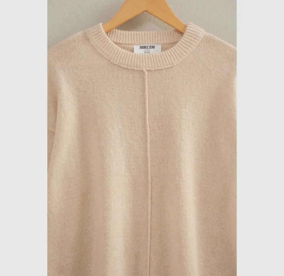 Front Seam Crew Neck Sweater:S-M-L(2-2-2)