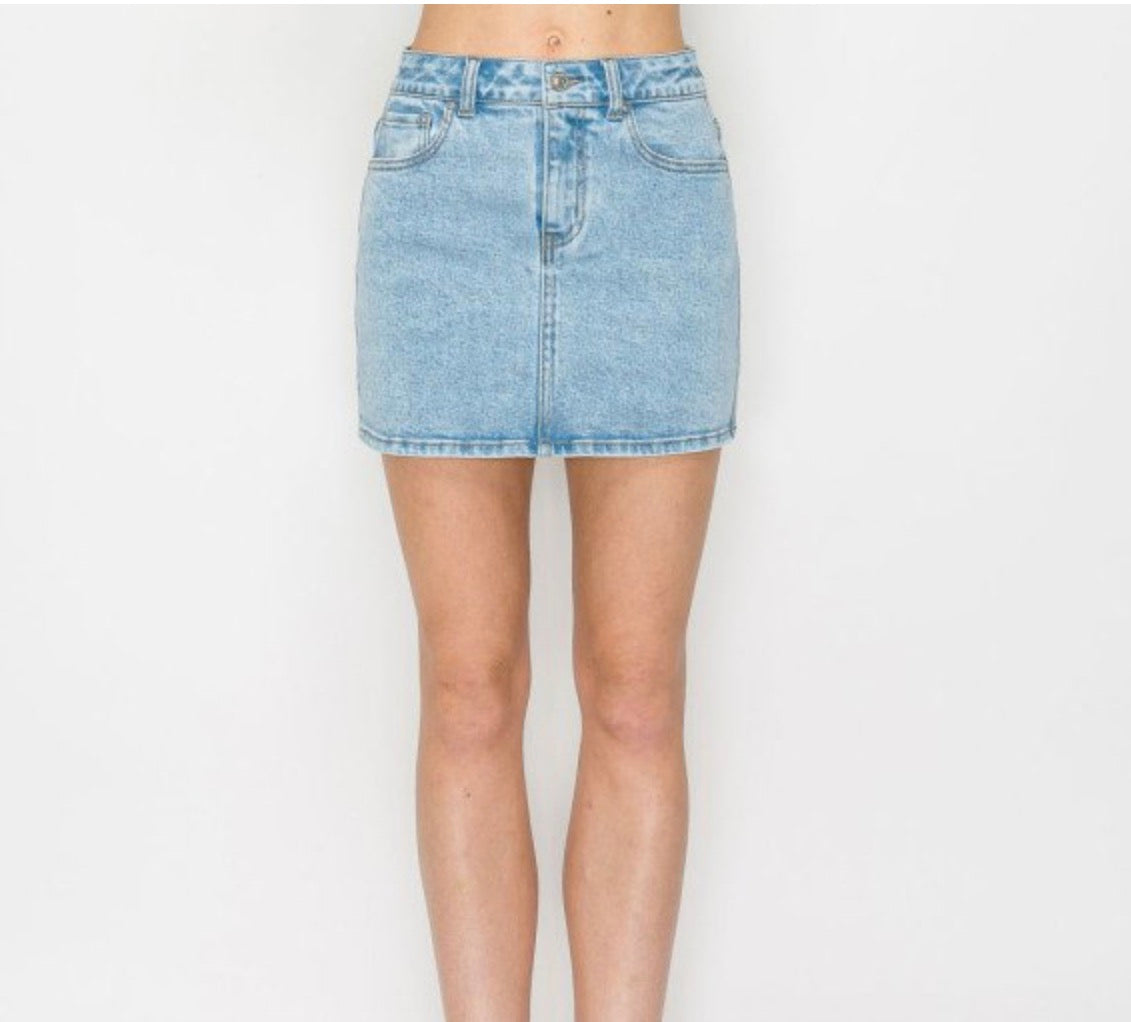 Snow Wash Mini Skirt