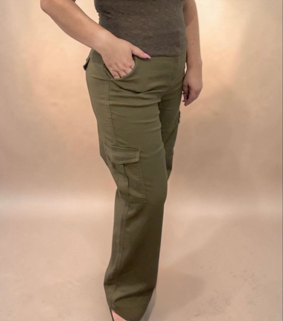 SHAY TWILL WIDE LEG CARGO PANTS