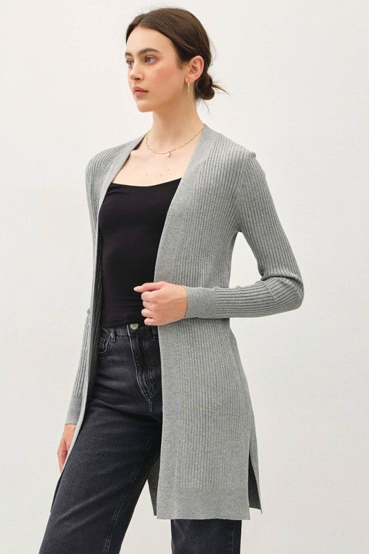 LONG RIBBED DUSTER OPEN
CARDIGAN