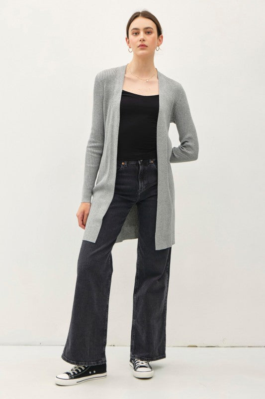 LONG RIBBED DUSTER OPEN
CARDIGAN