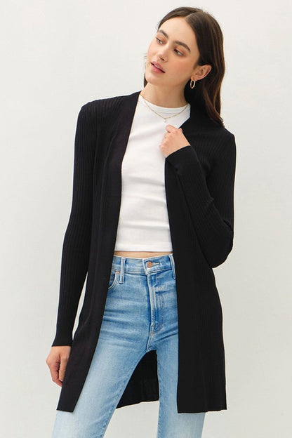 LONG RIBBED DUSTER OPEN
CARDIGAN