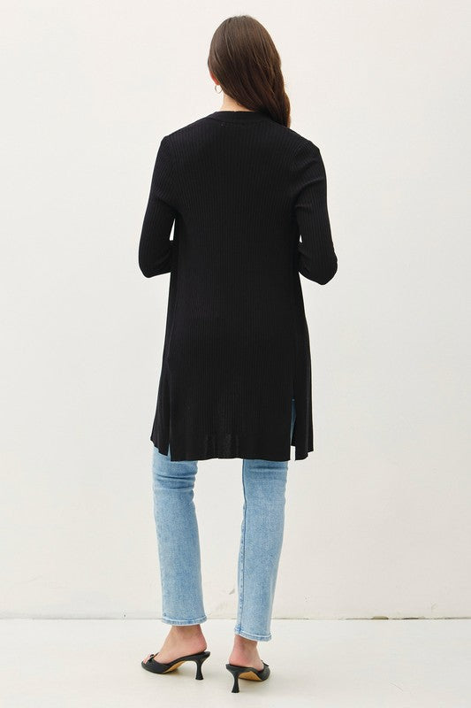 LONG RIBBED DUSTER OPEN
CARDIGAN