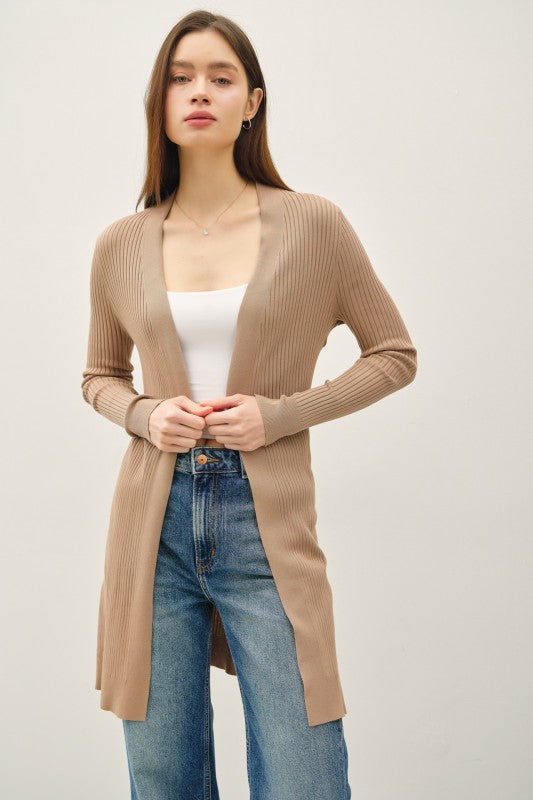 LONG RIBBED DUSTER OPEN
CARDIGAN