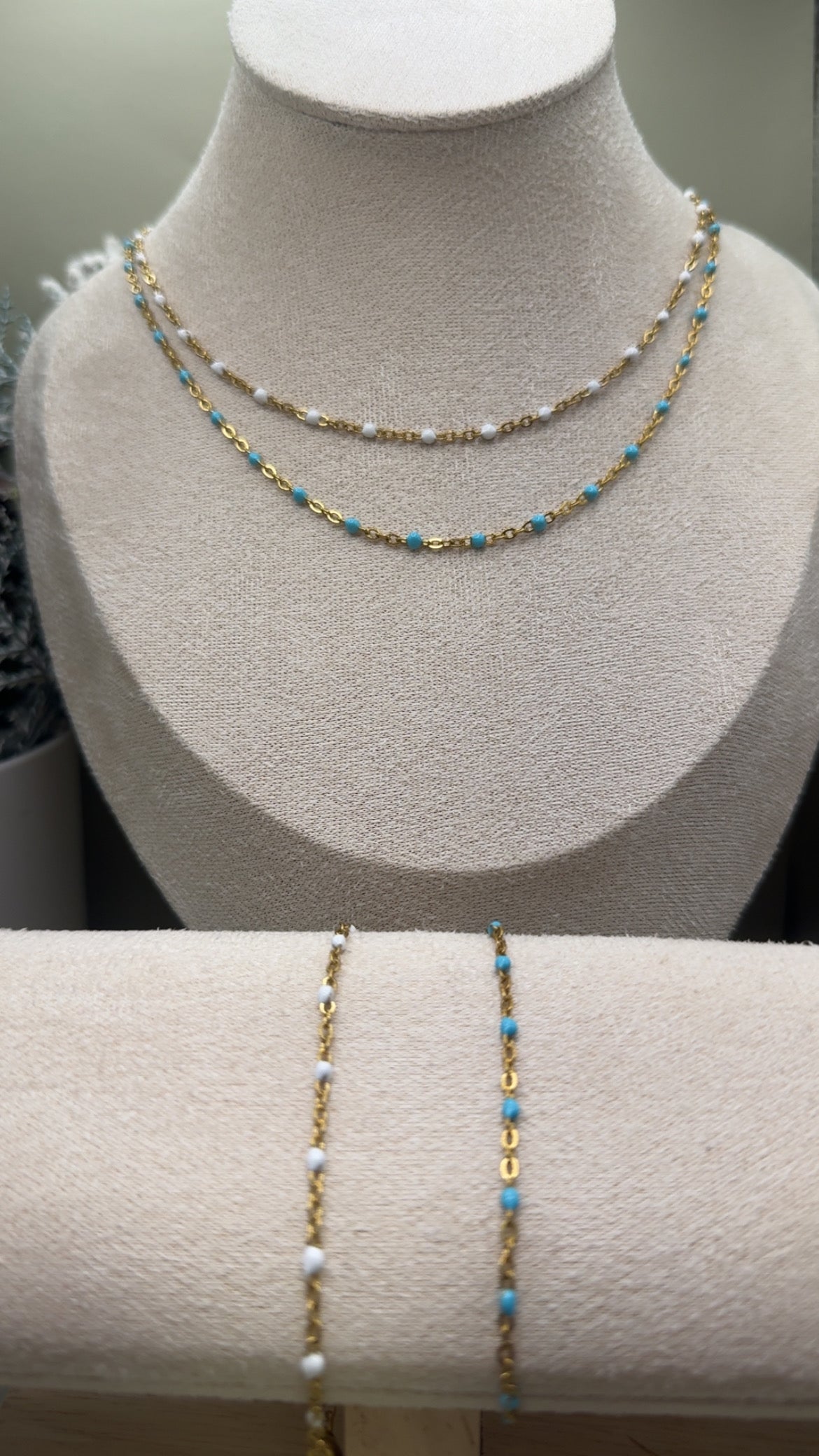 18K Gold PVD Stainless Steel Confetti Chain Necklace: Gold / 16+2"